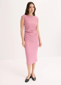 bonprix Robe en jersey crêpe texturé|Femme Robes