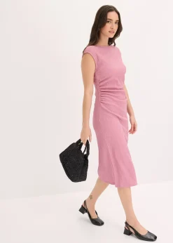 bonprix Robe en jersey crêpe texturé|Femme Robes