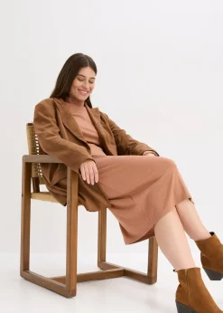 Femme bonprix Robes|Robe en jersey côtelé