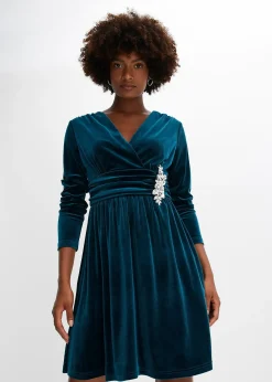 Femme bonprix Mode Festive|Robe en jersey de velours brillant