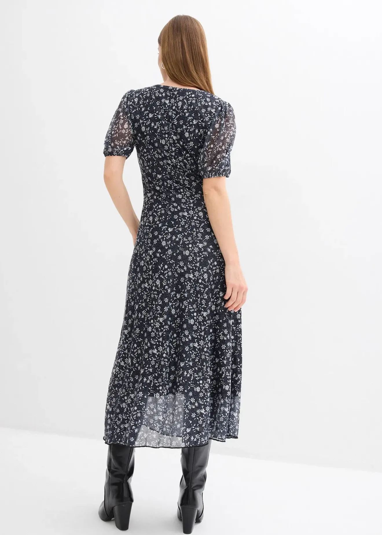 bonprix Robe en jersey et mesh fin|Femme Robes