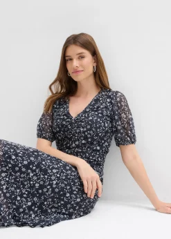 bonprix Robe en jersey et mesh fin|Femme Robes