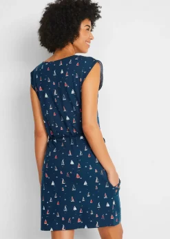 bonprix Robe en jersey imprimé à manches papillon|Femme Robes