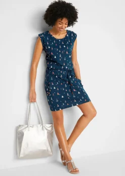 bonprix Robe en jersey imprimé à manches papillon|Femme Robes