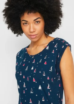 bonprix Robe en jersey imprimé à manches papillon|Femme Robes