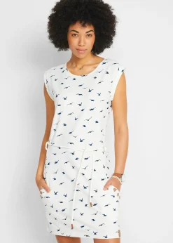 Femme bonprix Robes|Robe en jersey imprimé à manches papillon