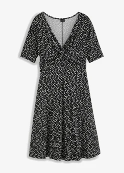 bonprix Robe en jersey imprimé avec drapé|Femme Robes