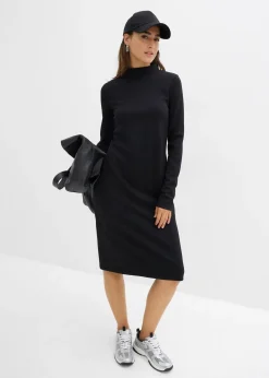 Femme bonprix Basiques|Robes|Robe en jersey milano à col montant