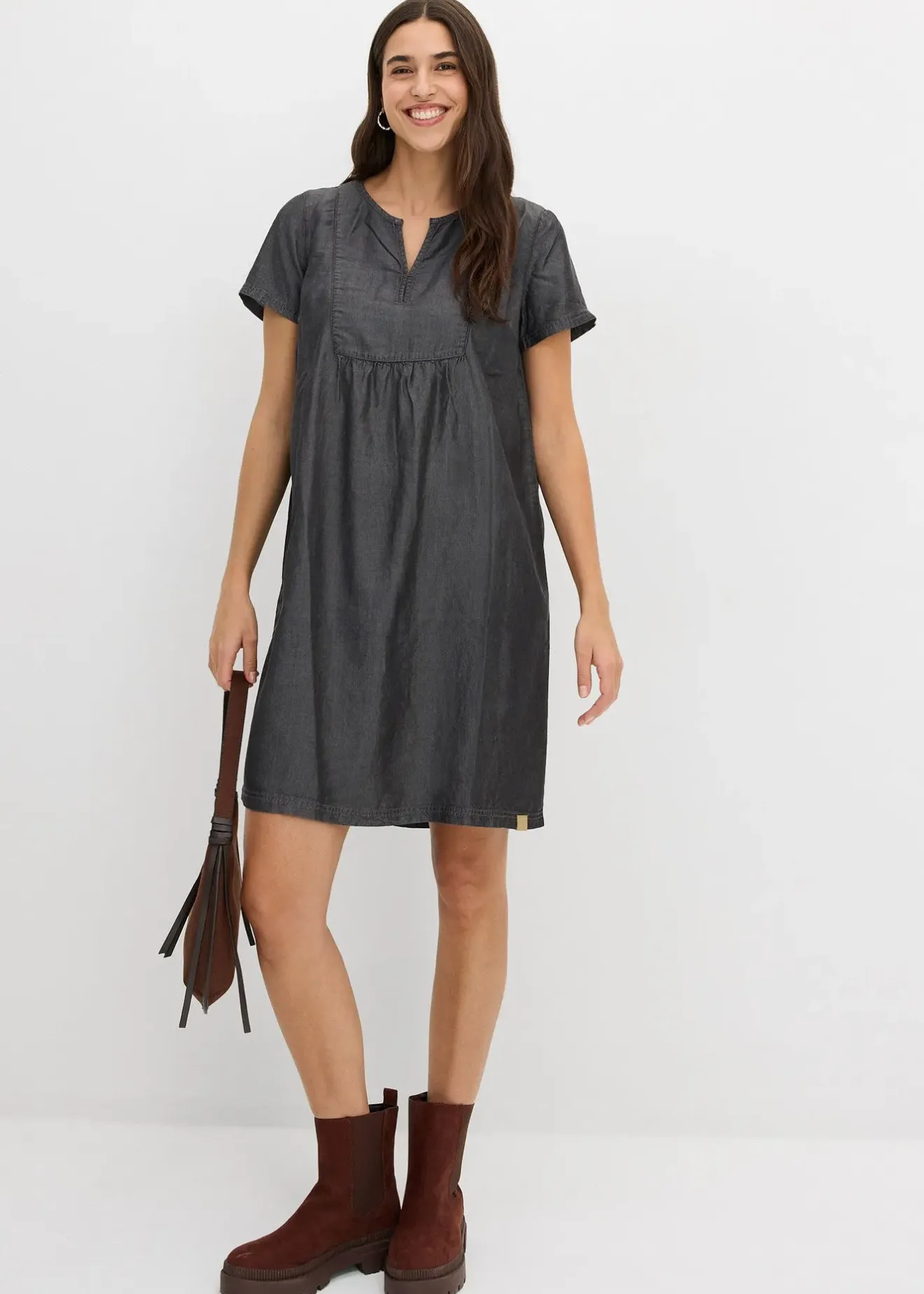 Femme bonprix Robes|Robe en lyocell