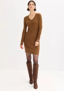 bonprix Robe en maille à motif torsadé|Femme Maille|Robes