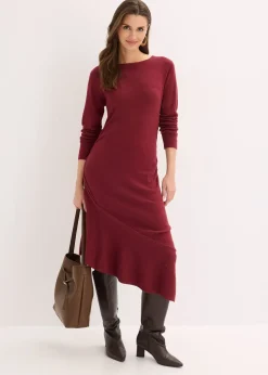 Femme bonprix Maille|Robes|Robe en maille asymétrique en coton et cachemire