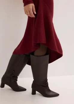 Femme bonprix Maille|Robes|Robe en maille asymétrique en coton et cachemire