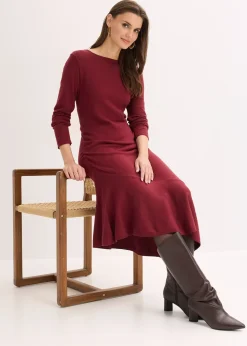 Femme bonprix Maille|Robes|Robe en maille asymétrique en coton et cachemire