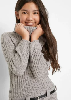 bonprix Robe en maille avec ceinture (ens. 2 pces)|Enfant Vêtements Enfant|Filles 9-16 Ans·Robes & Combinaisons