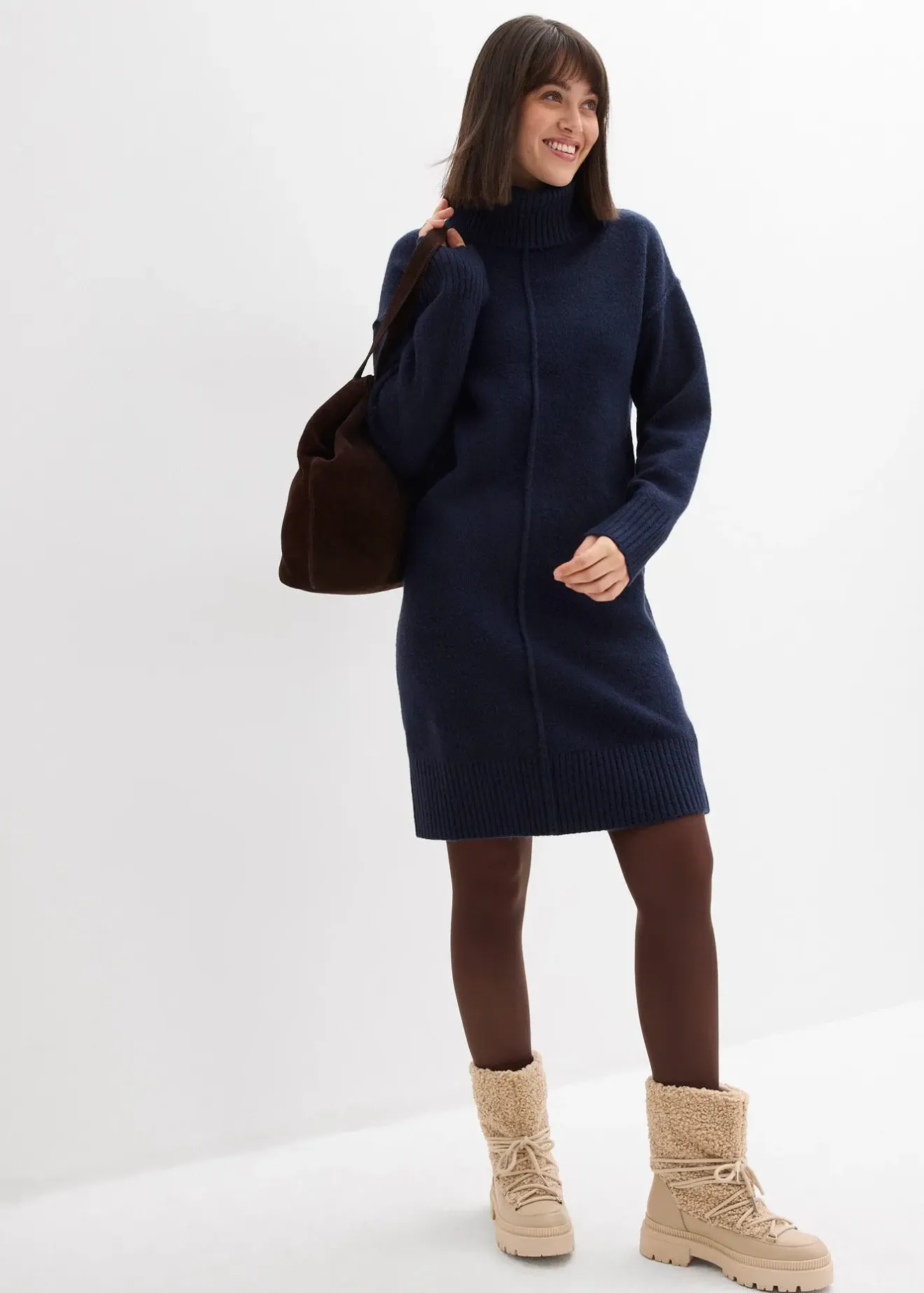 bonprix Robe en maille avec couture décorative|Femme Maille|Robes