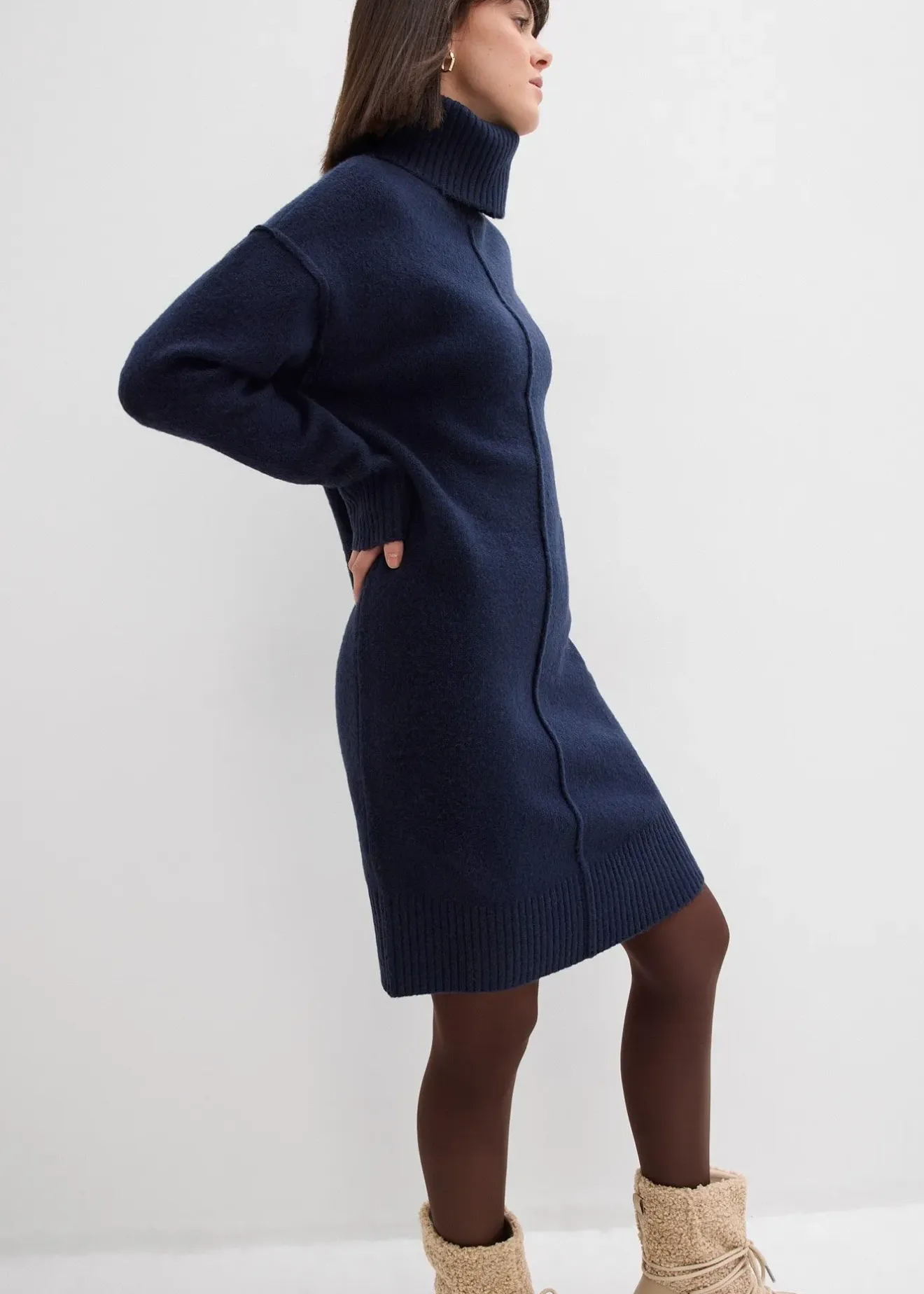 bonprix Robe en maille avec couture décorative|Femme Maille|Robes