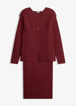 Femme bonprix Robes|Robe en maille et gilet sans manches (ens. 2 pces)