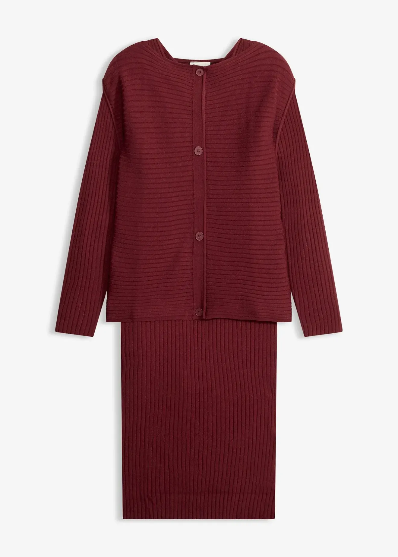 Femme bonprix Robes|Robe en maille et gilet sans manches (ens. 2 pces)