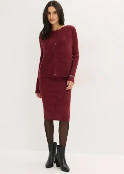 Femme bonprix Robes|Robe en maille et gilet sans manches (ens. 2 pces)