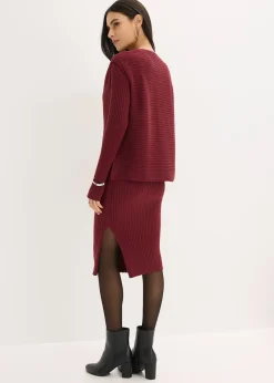 Femme bonprix Robes|Robe en maille et gilet sans manches (ens. 2 pces)