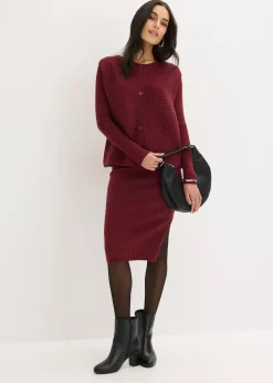 Femme bonprix Robes|Robe en maille et gilet sans manches (ens. 2 pces)