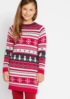 bonprix Robe en maille fille à motif hivernal|Enfant Vêtements Enfant|Filles 9-16 Ans·Robes & Combinaisons