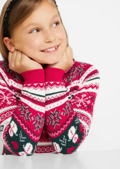 bonprix Robe en maille fille à motif hivernal|Enfant Vêtements Enfant|Filles 9-16 Ans·Robes & Combinaisons