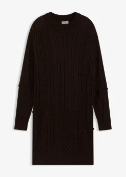 Femme bonprix Maille|Robes|Robe en maille torsadée