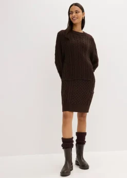 Femme bonprix Maille|Robes|Robe en maille torsadée