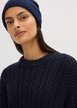 Femme bonprix Maille|Robes|Robe en maille torsadée