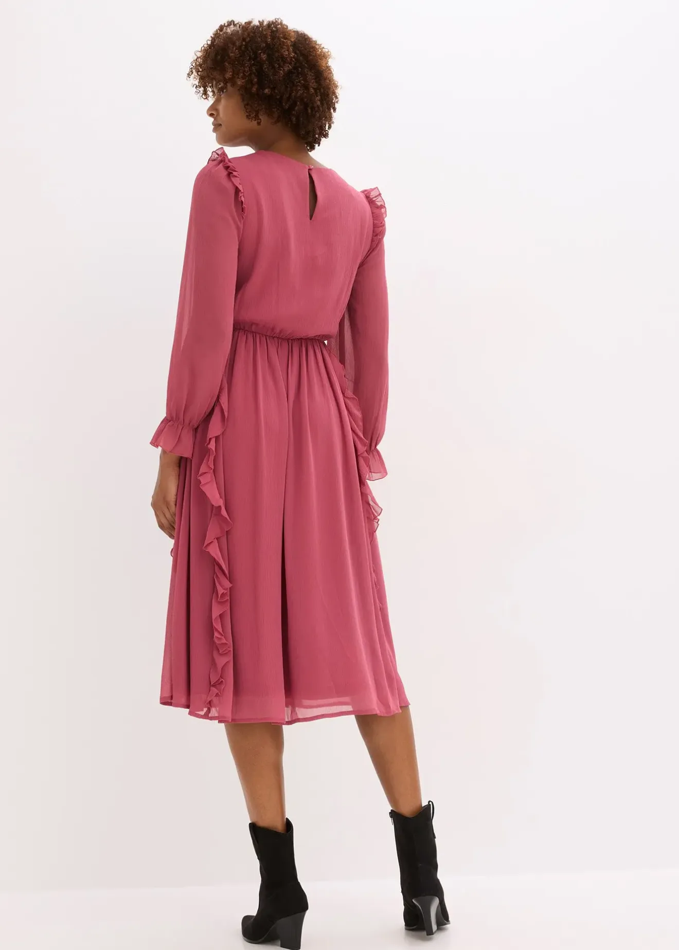 bonprix Robe en mousseline à volants|Femme Robes