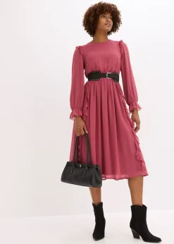 bonprix Robe en mousseline à volants|Femme Robes