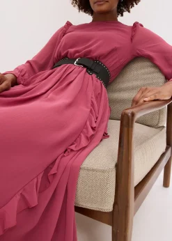 bonprix Robe en mousseline à volants|Femme Robes