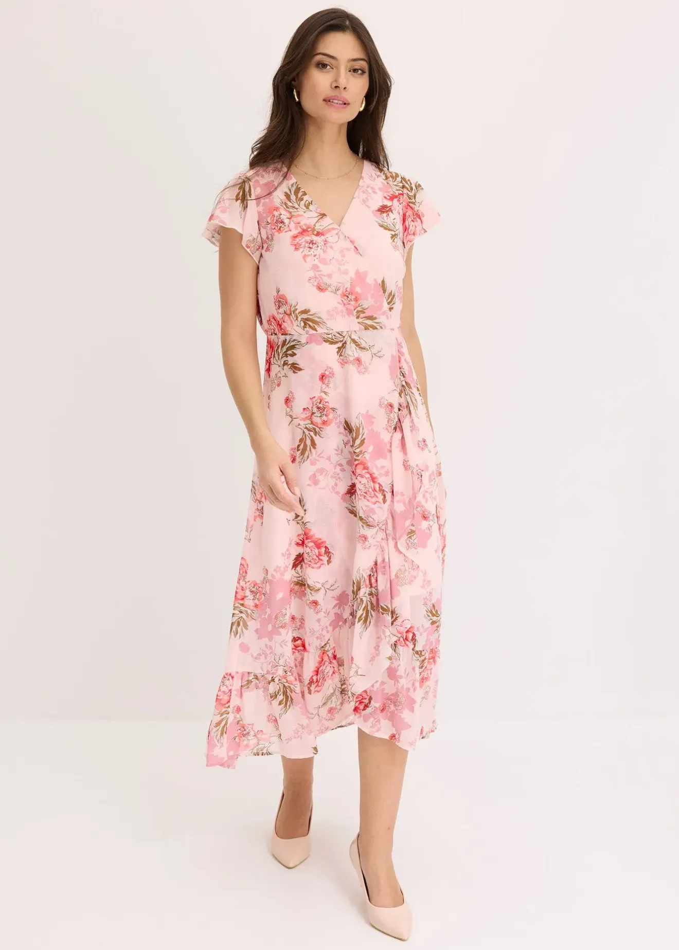 bonprix Robe en mousseline à volants|Femme Robes