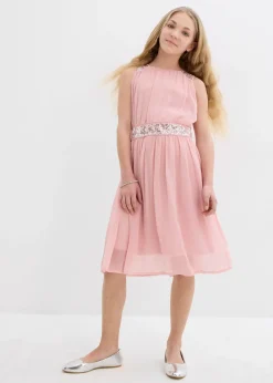 bonprix Robe en mousseline avec ceinture ornée de sequins|Enfant Vêtements Enfant|Filles 9-16 Ans·Robes & Combinaisons