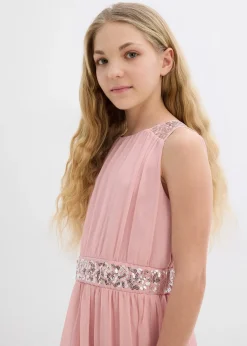 bonprix Robe en mousseline avec ceinture ornée de sequins|Enfant Vêtements Enfant|Filles 9-16 Ans·Robes & Combinaisons