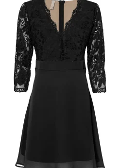 bonprix Robe en mousseline avec dentelle|Femme Mode Festive|Robes