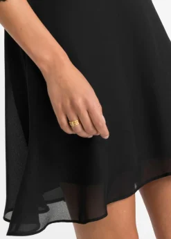 bonprix Robe en mousseline avec dentelle|Femme Mode Festive|Robes