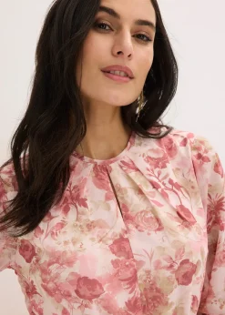 Femme bonprix Robes|Robe en mousseline avec lien à nouer (ens. 2 pces)