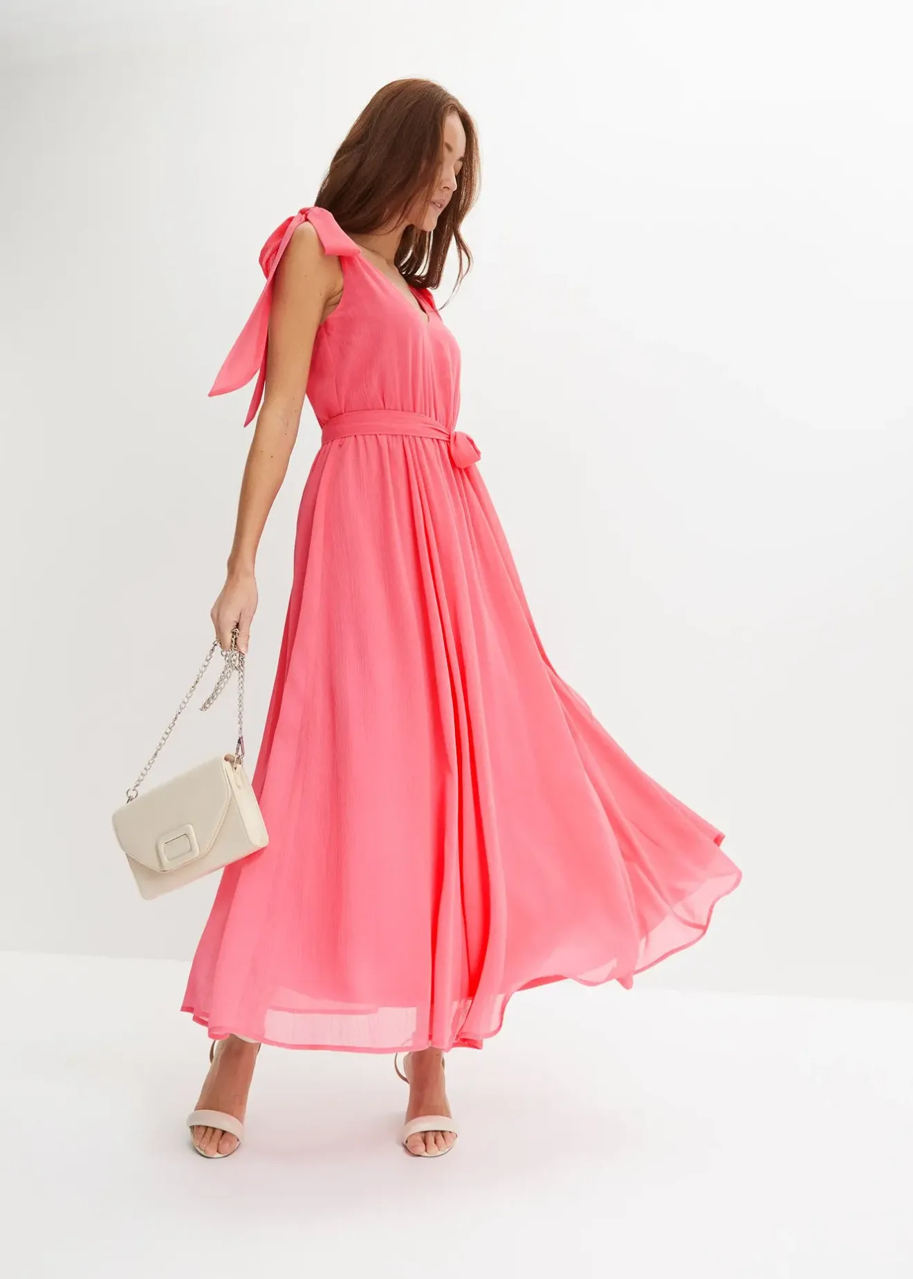 Femme bonprix Mode Festive|Robes|Robe en mousseline nouée sur les épaules