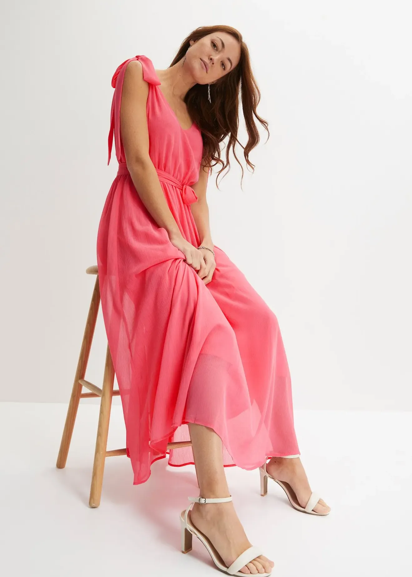 Femme bonprix Mode Festive|Robes|Robe en mousseline nouée sur les épaules