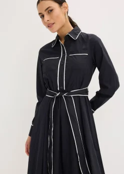 bonprix Robe en popeline de coton, sans repassage|Femme Robes