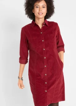 bonprix Robe en velours côtelé extensible|Femme Robes