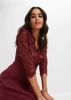 Femme bonprix Mode Festive|Robes|Robe en voile et dentelle