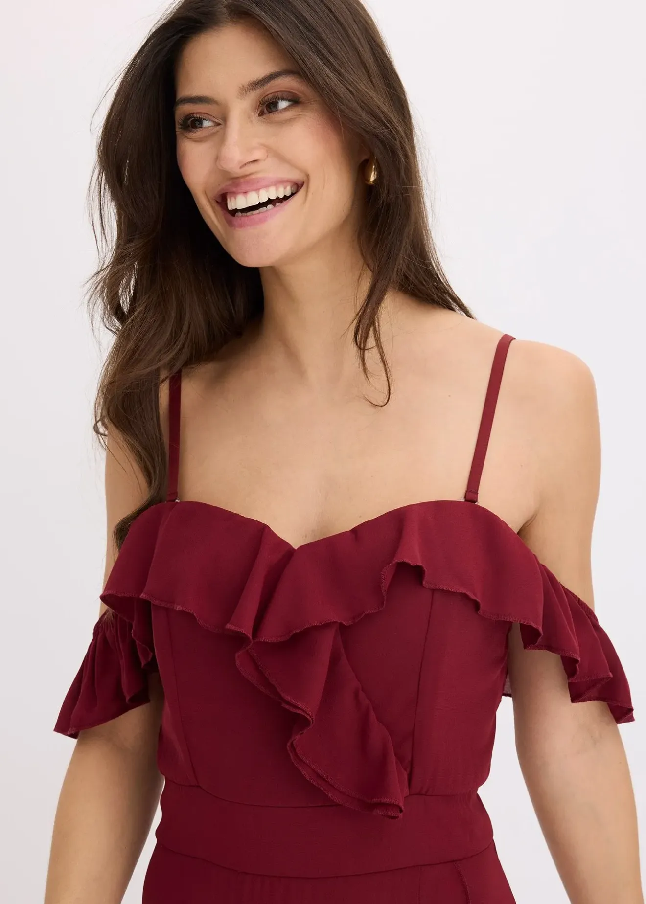 bonprix Robe encolure Bardot à volants|Femme Mode Festive|Robes