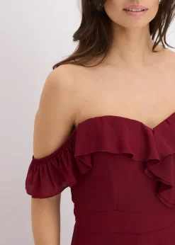 bonprix Robe encolure Bardot à volants|Femme Mode Festive|Robes