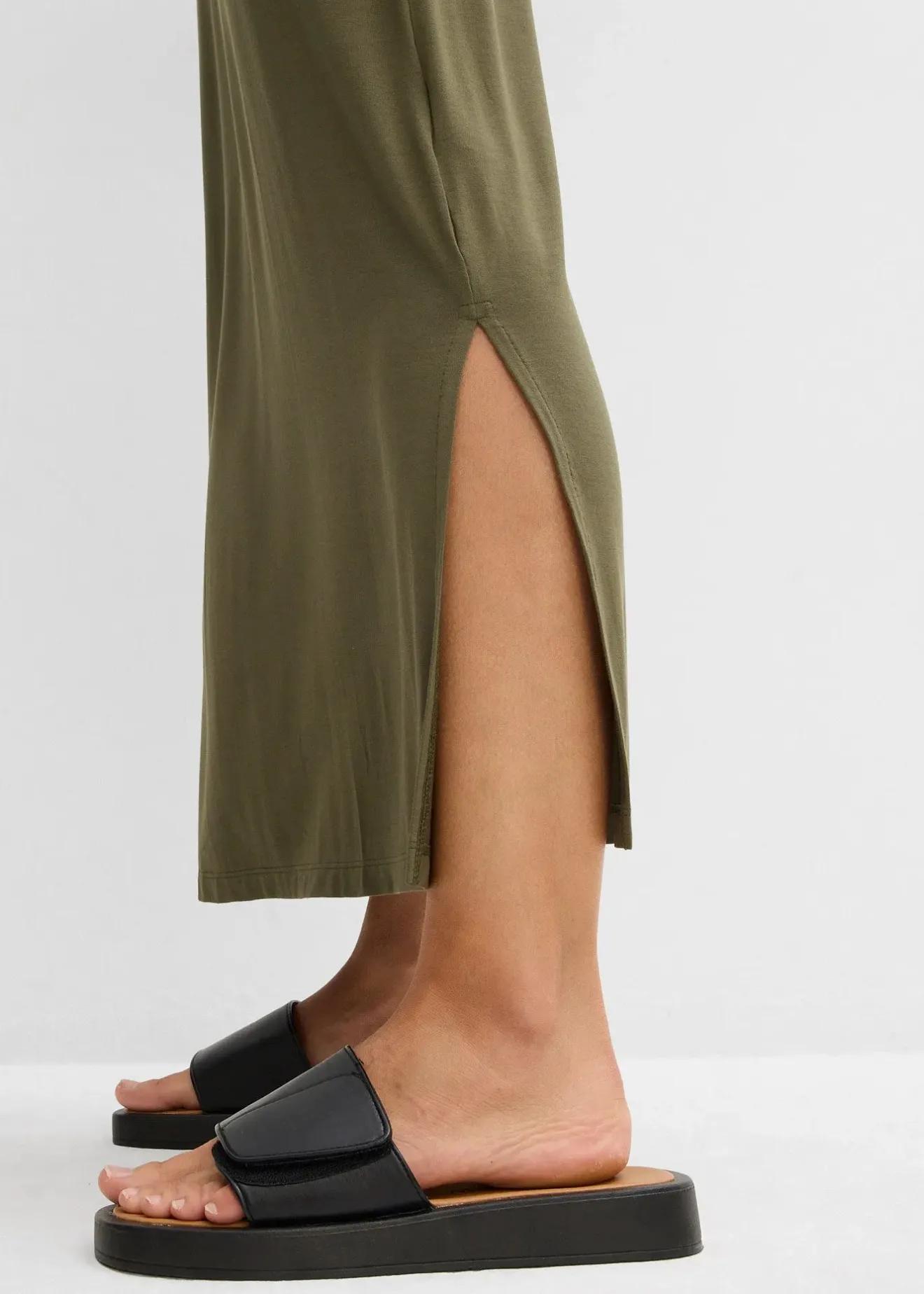 bonprix Robe fluide en jersey viscose extensible|Femme Robes