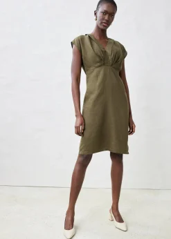 bonprix Robe fourreau, 100% lin|Femme Premium