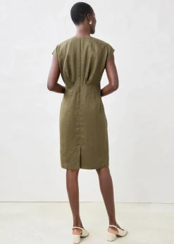 bonprix Robe fourreau, 100% lin|Femme Premium