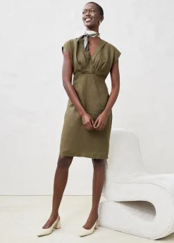 bonprix Robe fourreau, 100% lin|Femme Premium